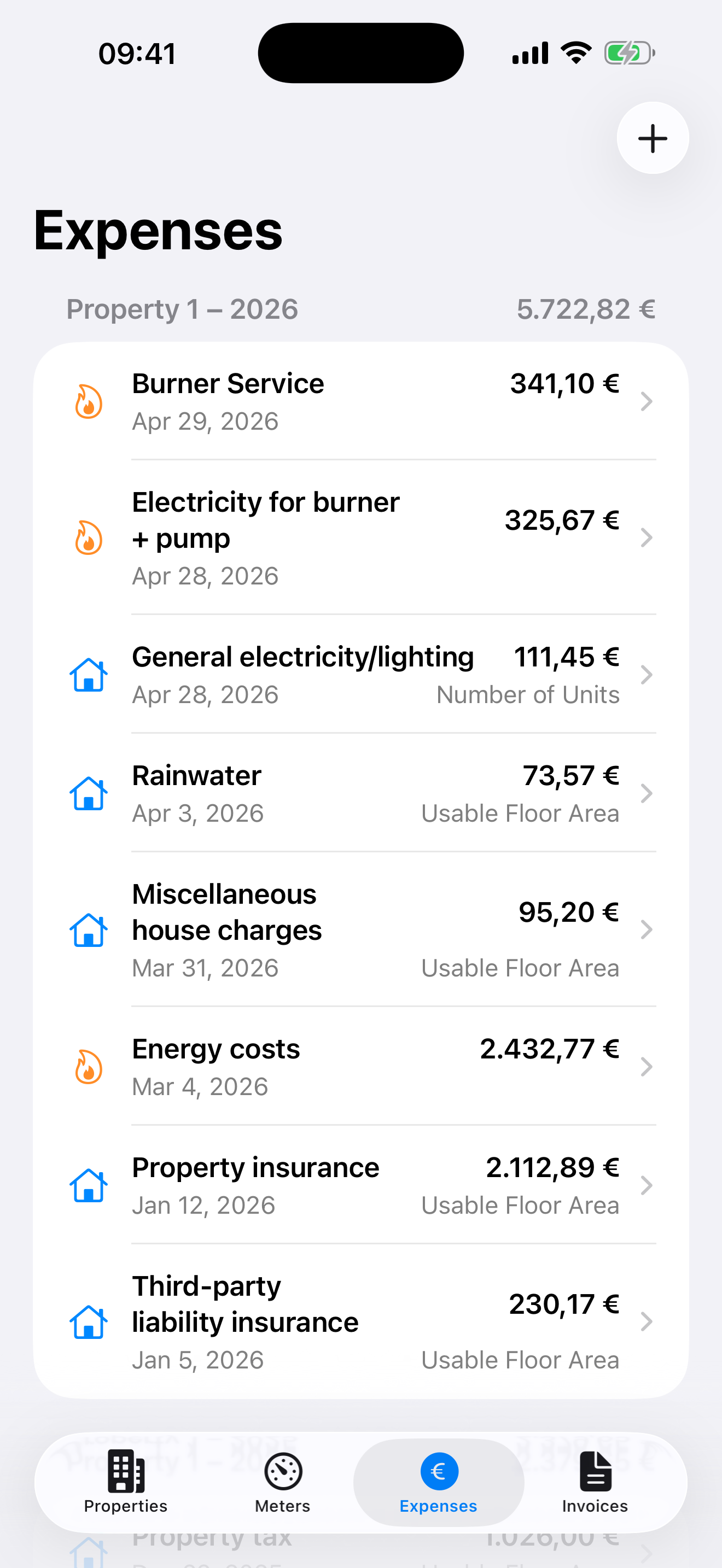 Expense list