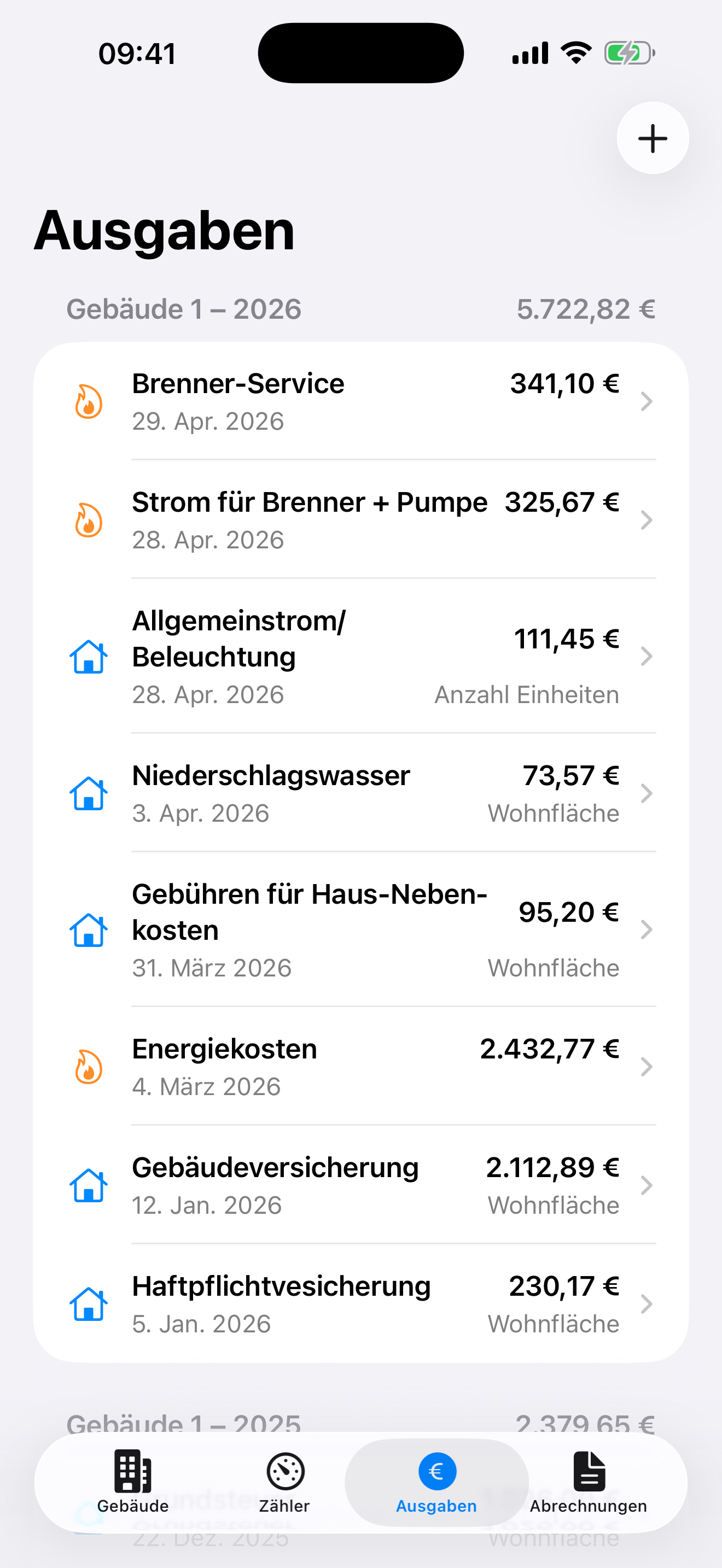 Ausgabenliste